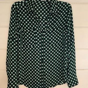 Shamrock printed dress shirt.